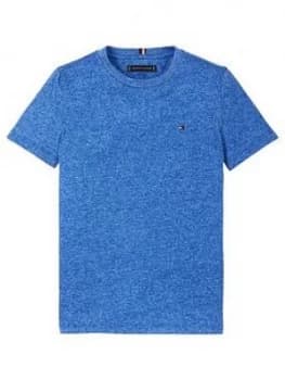 Tommy Hilfiger Boys Short Sleeve Essential Flag Marl T-Shirt - Blue