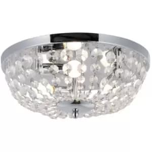 Zumaline Lighting - Zumaline Cosi Crystal Ceiling Light, Chrome, 3x E14