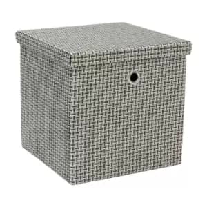 Jvl Silva Foldable Fabric Storage Box With Lid, Grey