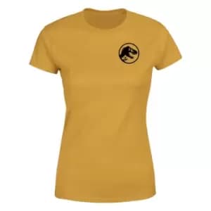 Jurassic Park Black Logo Womens T-Shirt - Mustard - L