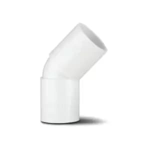 Polypipe - solvent weld 45 deg bend white - White