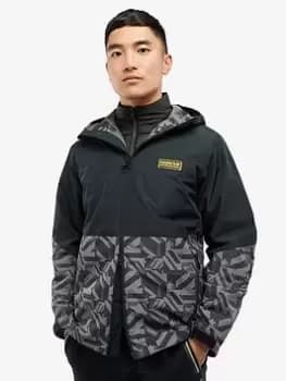 Barbour International Electric Print Paxton Waterproof Jacket - Black Size M Men