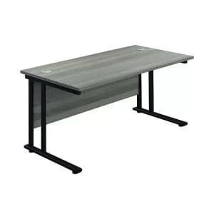 Jemini Rectangular Double Upright Cantilever Desk 1200x800x730mm Grey