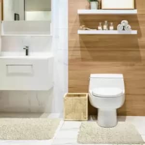 Emma Barclay - Tumble Twist 100% Cotton Bath Mat & Pedestal Mat Set, Cream