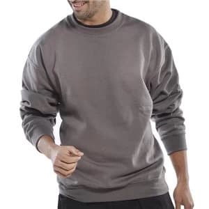 Click Workwear Sweatshirt Polycotton 300gsm 2XL Grey Ref CLPCSGYXXL Up