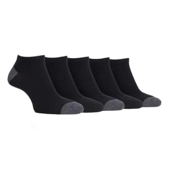 Farah 5 Pack Bamboo Trainer Socks Mens - Black