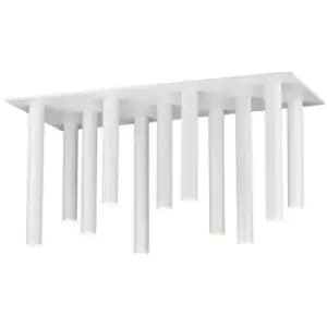 Zumaline Loya Integrated LED Semi Flush Ceiling Light, Matt White, 11 Light, 4950LM 3000K