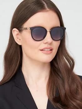 Guess Gu7645 Round Sunglasses - Black