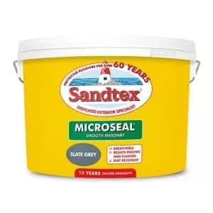 Sandtex Slate Grey Smooth Matt Masonry Paint, 10L Tub