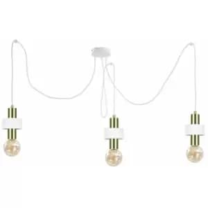 Keter Unica Cluster Pendant Ceiling Light White, Gold, 3x E27