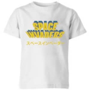 Space Invaders Japanese Kids T-Shirt - White - 11-12 Years