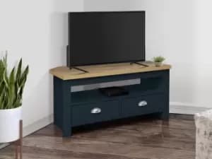 Birlea Highgate Navy and Oak Effect Corner TV Unit Flat Packed