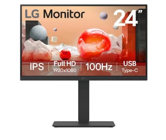 LG 24BA650 24 IPS Full HD 100Hz USB-C Monitor 24BA650-B.AEK Black