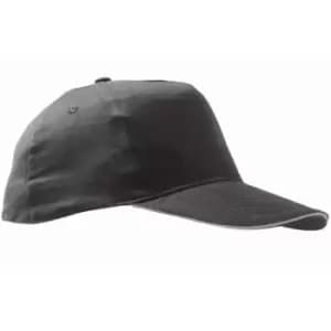 SOLS Unisex Sunny 5 Panel Baseball Cap (ONE) (Dark Grey/Light Grey)