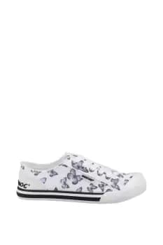 White 'Jazzin Quincy' Butterflies Print Shoes