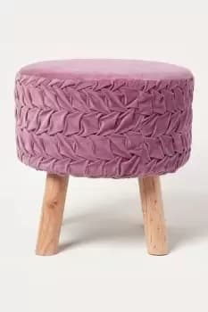 Lyla Pleated Velvet Footstool