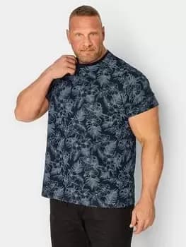 BadRhino Tropical All Over Print T-Shirt - Blue, Size 2XL, Men