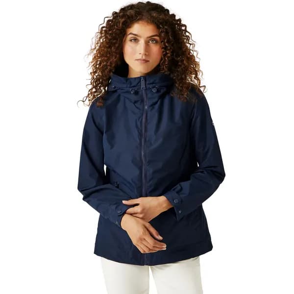 Regatta Womens Navassa Full Zip Hooded Rain Coat 14 - Bust 38' (97cm) NAVY RWW419-540-14