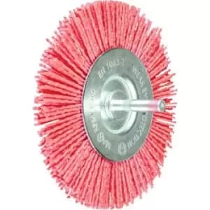 Pferd Wheel Brush Crimped RBU Diameter 100mm Shank Diameter 6mm Red Filament Dia