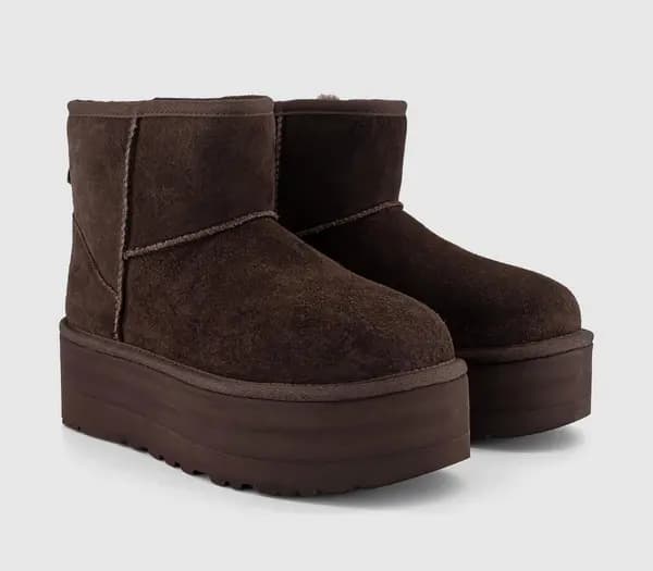 UGG Womens Classic Mini Platform Boots Burnt Cedar, 4