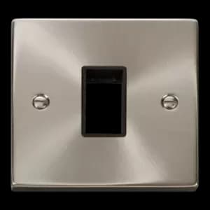 Click Scolmore MiniGrid Single Switch Plate 1 Gang Aperture Satin Chrome - VPSC401BK