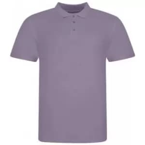 Awdis Mens Piqu Cotton Short-Sleeved Polo Shirt (3XL) (Purple)