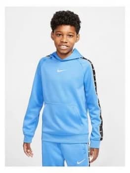 Nike Sportswear Older Boys Swoosh Tape Hoodie - Blue