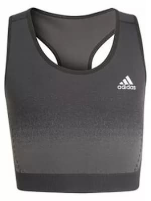 Adidas Junior Girls Ak Tank Top, Black/Grey, Size 7-8 Years, Women
