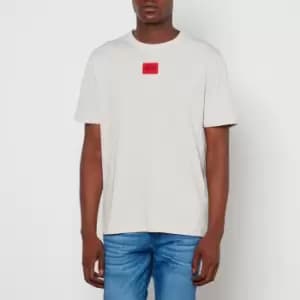 Hugo Diragolino Red Patch Logo T-Shirt Light Beige