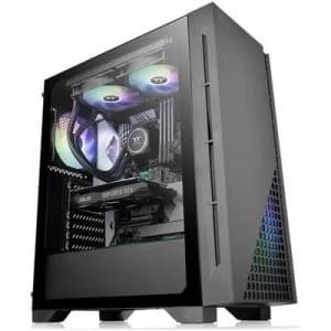 Thermaltake H330 TG Midi tower PC casing Black Built-in fan, Window, Dust filter