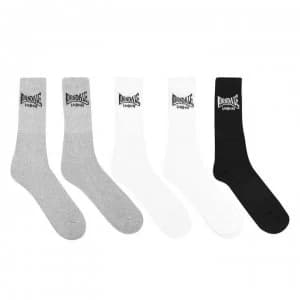 Lonsdale 5 Pack Crew Socks Mens - Multi