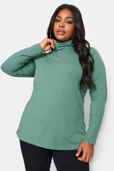 Yours Turtle Neck Top Green