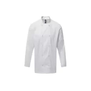 Premier Mens Coolchecker Long-Sleeved Chef Jacket (XXL) (White)