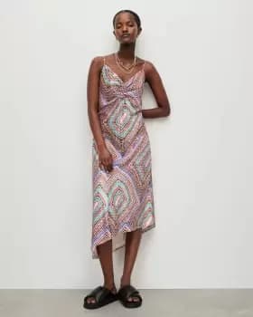 AllSaints Alexia Luisa Silk Blend Midi Dress