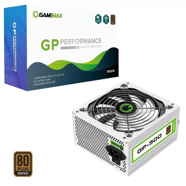 GameMax GP500 White PSU 500W Power Supply 80 Plus Bronze