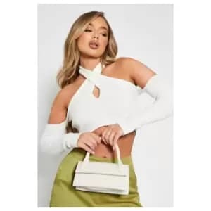 I Saw It First Rectangular Crossbody Bag - White