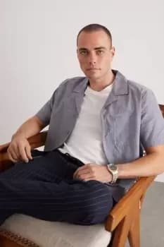 Mens Denim Slim Fit Chambray Shirt