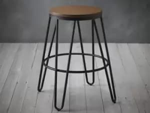 LPD Ikon Wood and Black Metal Bar Stool
