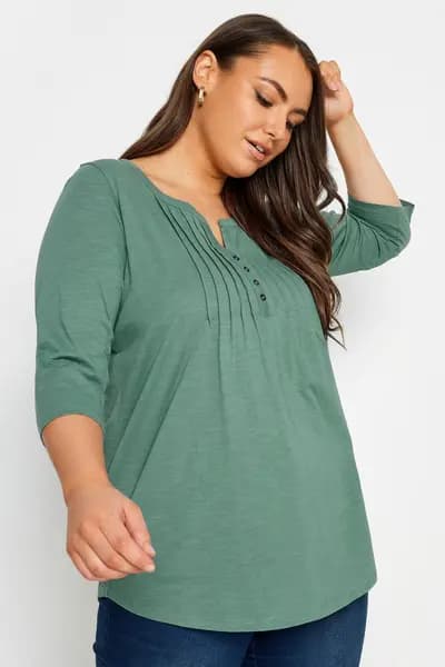 Yours Henley T-Shirt Jade