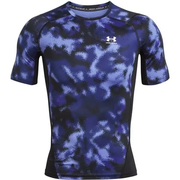 Under Armour HeatGear Printed Short Sleeve Mens - Black S