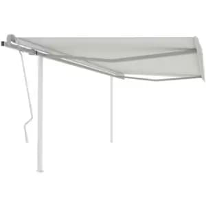 Vidaxl - Manual Retractable Awning with Posts 4x3 m Cream Cream