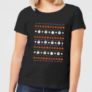 Nightmare Before Christmas Jack Pumpkin Faces Womens T-Shirt - Black