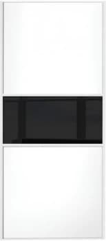 Wickes Sliding Wardrobe Door Fineline White Panel and Black Glass - 2220 x 610mm
