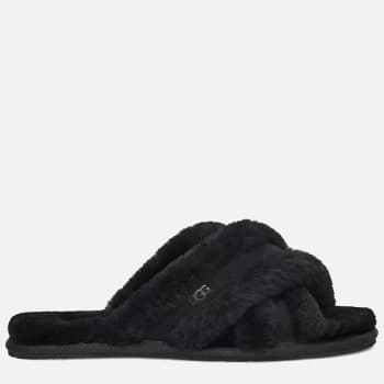 UGG Womens Scuffita Sheepskin Slide Slippers - Black - UK 3