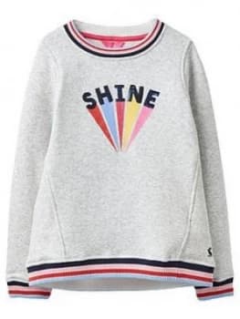 Joules Girls Viola Shine Crew Neck Sweat - Grey