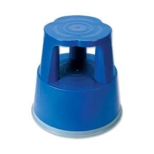5 Star Facilities Mobile Lightweight Plastic Step Stool Blue