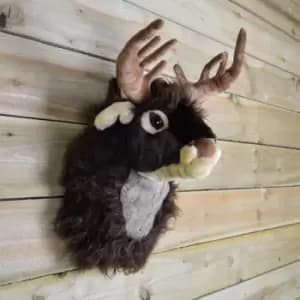 40cm 16" Singing Plush Taxidermy Reindeer Head Christmas Wall Decoration