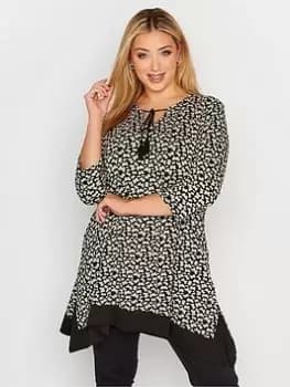 Yours 3/4 Sleeve Tunic Top - Black, Size 16, Women