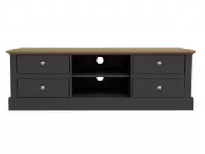 LPD Devon Charcoal 4 Drawer TV Cabinet Flat Packed