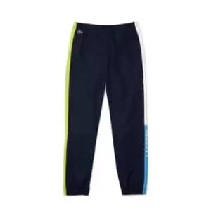 Mens Lacoste SPORT Lightweight Colourblock Trackpants Size 3 - S Navy Blue / Yellow / White / Blue